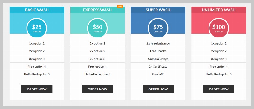 Pricing Table with a Prominent Header